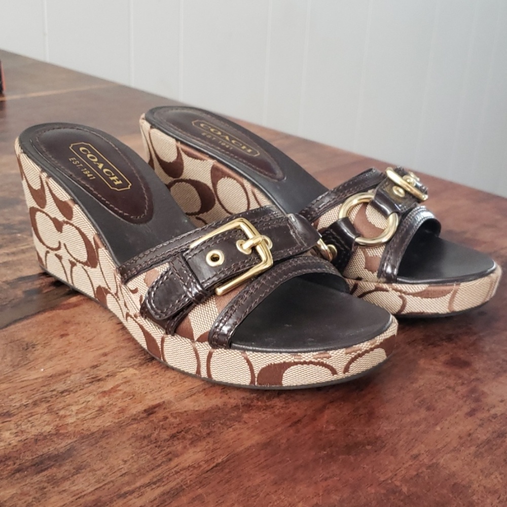 NEW Coach brown wedge 5.5